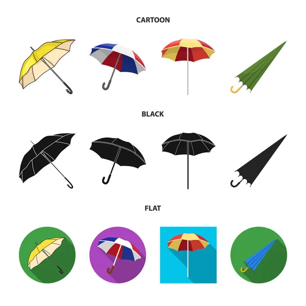 Izolowany obiekt parasol i znak chmury. Kolekcja parasolowego i deszczowego symbolu dla Internetu. — Wektor stockowy