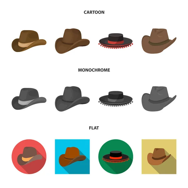 Векторный дизайн логотипа шляпы и шапки. Коллекция векторной иллюстрации шляпы и модели . — стоковый вектор