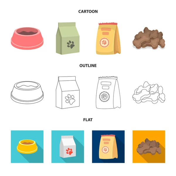 Vector ontwerp van voedsel en tin symbool. Collectie van voedsel en fles voorraad symbool voor web. — Stockvector