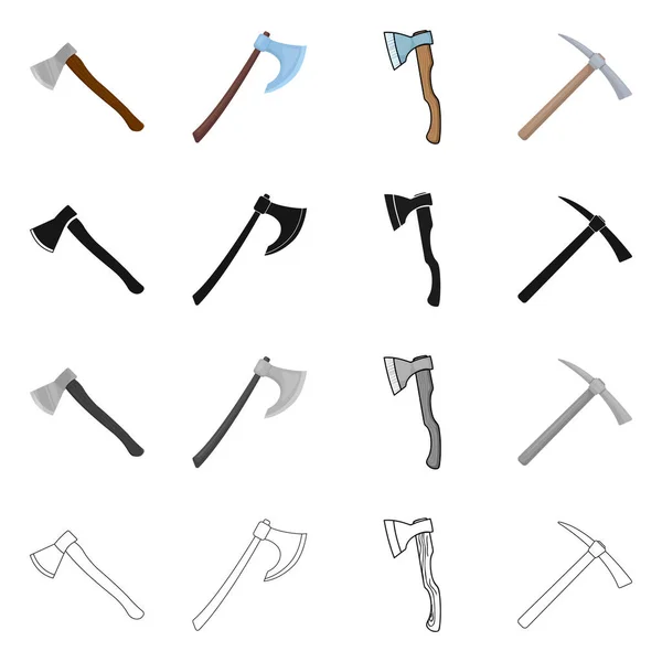 Vector illustration of ax  and hammer symbol. Collection of ax  and chopping stock vector illustration. — ストックベクタ