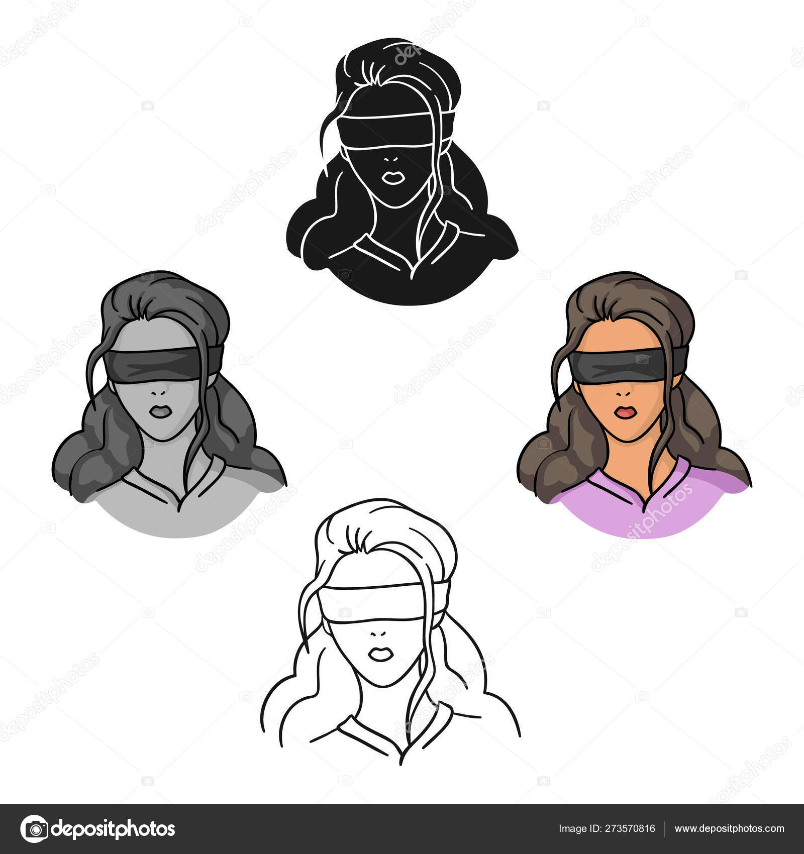 Blindfolds icon in cartoon style isolated on white