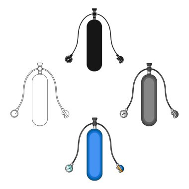 Dalış için balon. Karikatür ekstrem spor tek simge, siyah tarzı vektör sembolü stok illüstrasyon web.