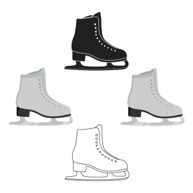 Sembol karikatür, siyah Skates. Büyük fitness, sağlıklı, egzersiz karikatür, siyah tek spor simgesi.