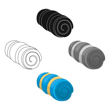 Yatak turist. Karikatür çadırı tek simge, siyah stil vektör web.