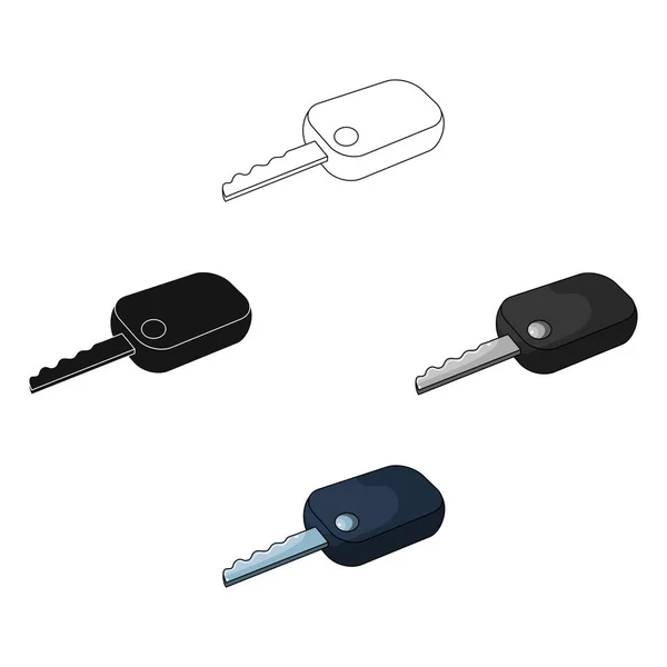 Carro key.Car único ícone em desenhos animados, estilo preto símbolo vetorial ilustração web . — Vetor de Stock