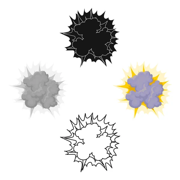 Значок взрыва в мультфильме, черный стиль изолирован на белом фоне. Векторная иллюстрация взрывов . — стоковый вектор