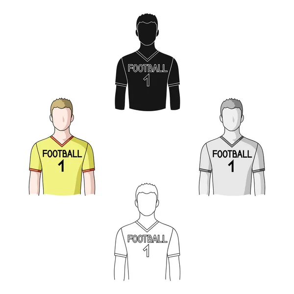 Voetballer. beroepen één pictogram in Cartoon, zwarte stijl vector symbool voorraad illustratie Web. — Stockvector