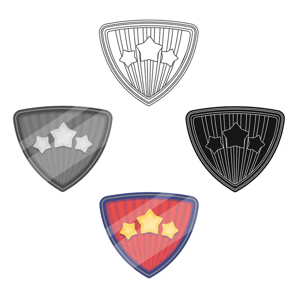 Shield, single icon in cartoon,black style.Shield, vector symbol stock illustration web. — Stock Vector