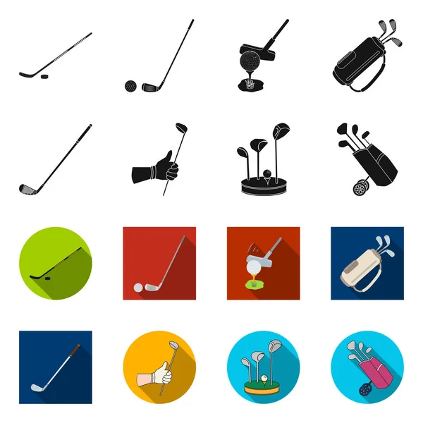 Izolowany obiekt i ikona kija. Zestaw i symbol akcji golfowej dla stron internetowych. — Wektor stockowy