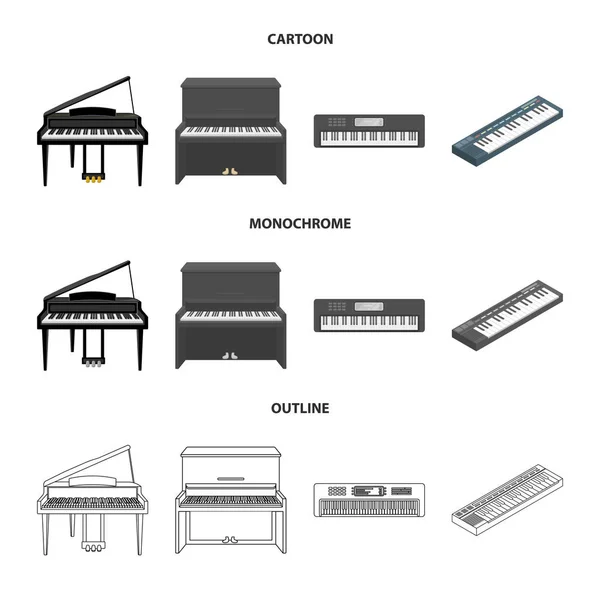 Isoliertes Objekt der Musik und Klavierzeichen. Musikset und Songstock-Symbol für das Web. — Stockvektor