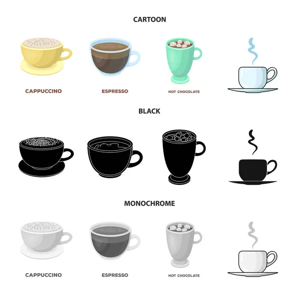 Objet isolé de tasse et de café signe. Ensemble de tasse et icône vectorielle supérieure pour stock . — Image vectorielle