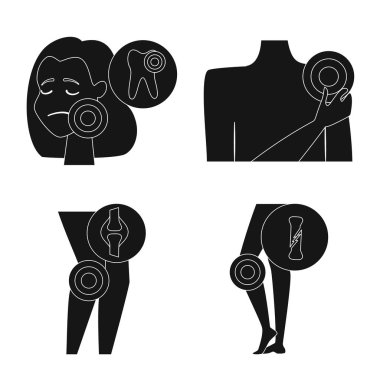 İlk ve yardım logo vektör tasarımı. İlk ve hastalık vektör simgesini hissenin koleksiyonu.