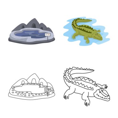 Doğa ve eğlence logo vektör tasarımı. Hisse senedi için doğa ve eğlence vektör simge kümesi.