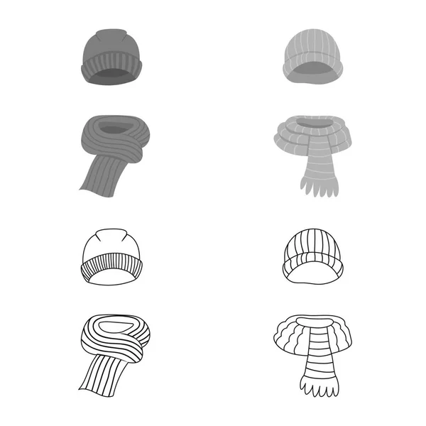 Illustration vectorielle des vêtements et symbole de texture. Collection de vêtements et de météo stock symbole pour le web . — Image vectorielle