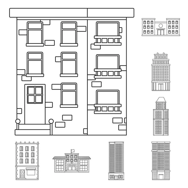 Vektor-Design von Architektur und Außenlogo. Sammlung von Architektur und städtische Bestandsvektorillustration. — Stockvektor