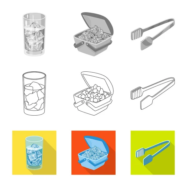 Illustrazione vettoriale di texture e logo congelato. Set di texture e icona vettoriale trasparente per magazzino . — Vettoriale Stock