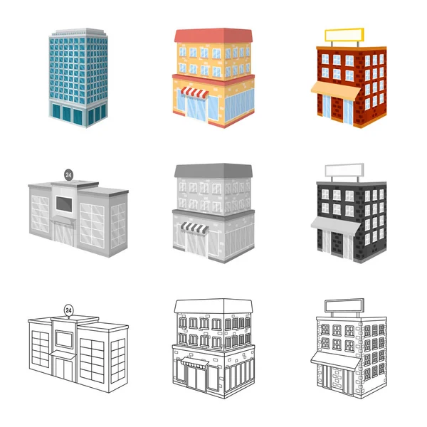 Diseño vectorial de construcción y letrero de edificio. Colección de construcción y vector inmobiliario icono para stock . — Archivo Imágenes Vectoriales