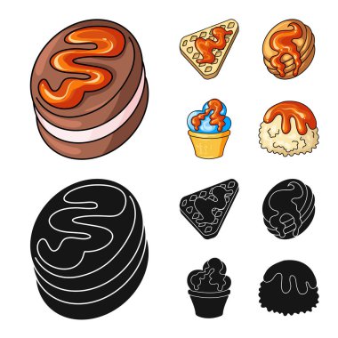 Şekerleme ve mutfak simge vektör Illustration. Şekerlemeler ve ürün stok vektör çizim koleksiyonu.