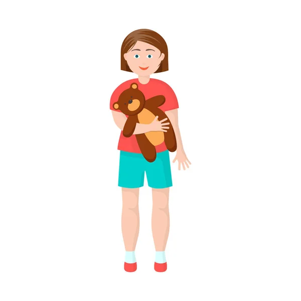 Diseño vectorial de niña y niño símbolo. Conjunto de niña y juguete símbolo de stock para web . — Vector de stock