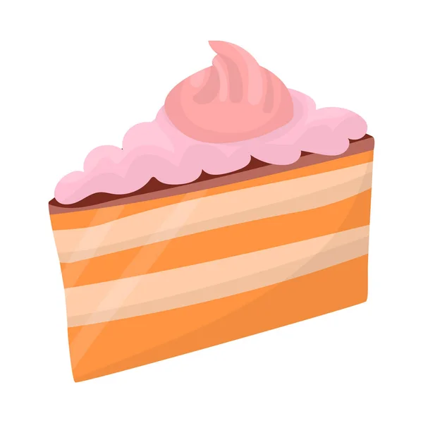 Objeto aislado de pieza y símbolo de pastel. Colección de la pieza y el postre vector de stock ilustración . — Vector de stock