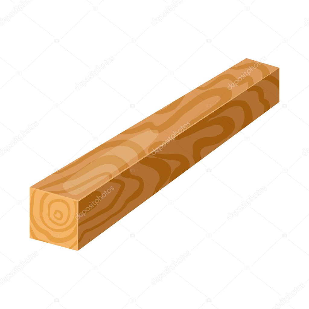 Vector design of timber and piece icon. Set of timber and section  stock symbol for web.