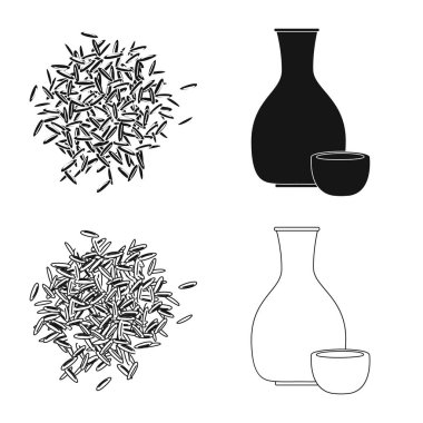 Kırpma ve ekolojik logo vektör çizimi. Kırpma ve web için hisse senedi simgesi yemek koleksiyonu.