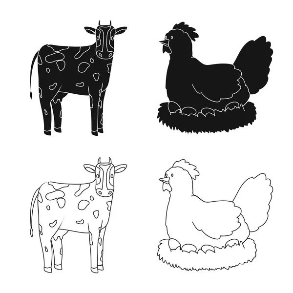 Isolated object of breeding and kitchen  icon. Collection of breeding and organic  vector icon for stock. — Stock Vector
