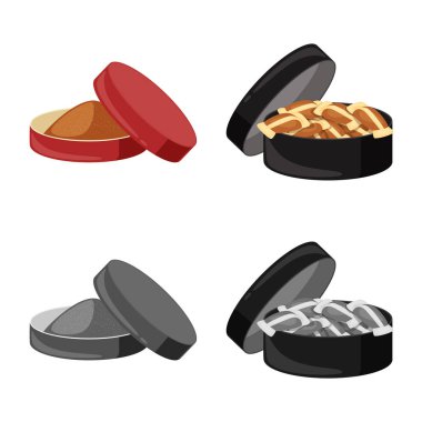 Çöp yalıtılmış nesne ve dur simgesi. Hisse senedi için çöp ve alışkanlık vektör simge kümesi.