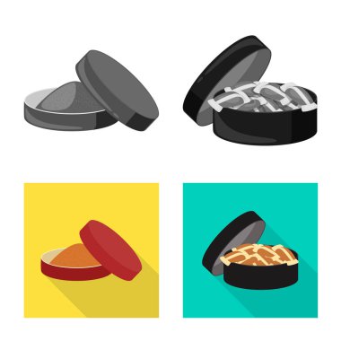 Çöp ve dur işareti yalıtılmış nesne. Hisse senedi için çöp ve alışkanlık vektör simge kümesi.