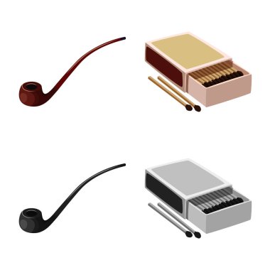 Çöp illüstrasyon vektör ve sembol durdurmak. Hisse senedi için çöp ve alışkanlık vektör simge topluluğu.