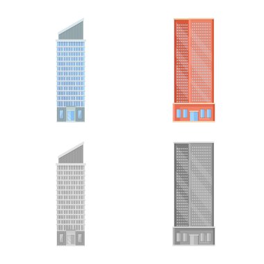 Belediye vektör tasarımı ve Merkez kutsal kişilerin resmi. Emlak hisse senedi vektör çizim ve Belediye kümesi.