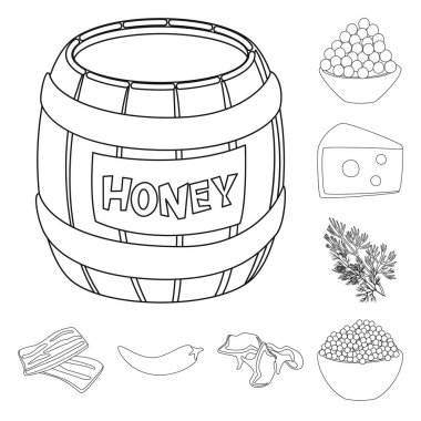 Seasonin ve madde logosu vektör illüstrasyon. Stok için seasonin ve aroma vektör simgesi nin seti.