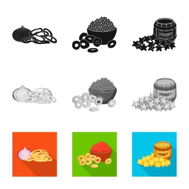 Tat ve daiç simge vektör tasarımı. Tat ve hisse senedi için organik vektör ikon koleksiyonu.