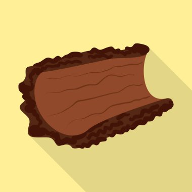 Kabuk ve parça sembolü izole nesne. Stok için kabuk ve kereste vektör simgesi koleksiyonu.