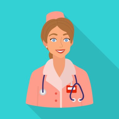 Hemşire ve Doktor işareti vektör Illustration. Hemşire ve asistan stok vektör çizim seti.