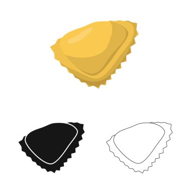 Manti ve Asya logosu izole nesne. Manti ve Italyan stok vektör çizim koleksiyonu.