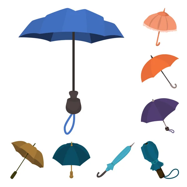 Objeto isolado de guarda-chuva e logotipo da chuva. Conjunto de guarda-chuva e ilustração do vetor de estoque do tempo . —  Vetores de Stock