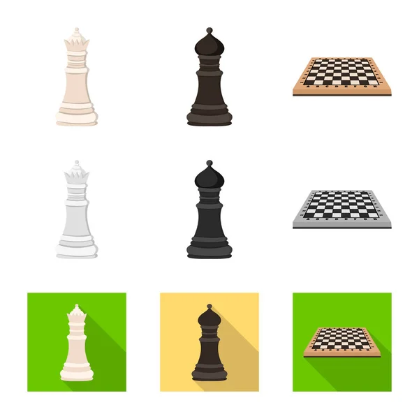 Isoliertes Schachmatt-Objekt und dünnes Symbol. Schachmatt- und Zielaktiensymbol für das Web. — Stockvektor