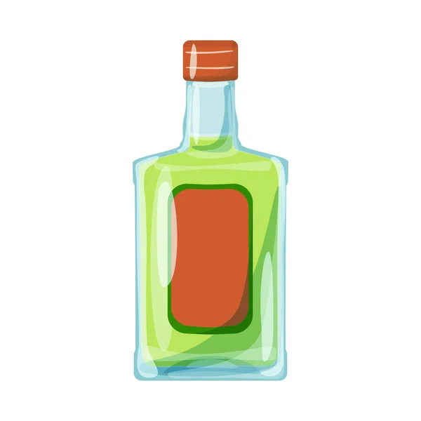 Vector illustratie van fles en alcohol logo. Verzameling van fles en wodka voorraad symbool voor web. — Stockvector