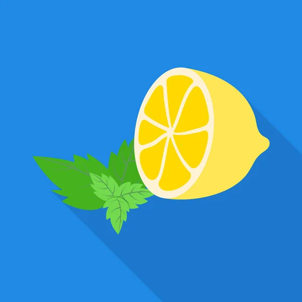 柠檬和柑橘符号的孤立对象。收集柠檬和叶矢量图标的股票. — 图库矢量图片