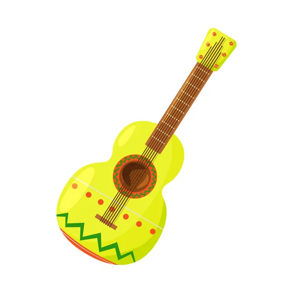 Vector design of guitar  and ornament  symbol. Set of guitar  and folk stock symbol for web. — Stock Vector