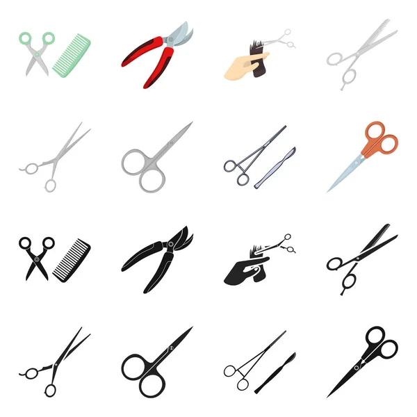 Wektor projekt nożycowy i rzemieślniczy symbol. Kolekcja nożycowy i otwarty symbol zapasów dla sieci. — Wektor stockowy