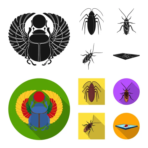 Vektorillustration des Insekten- und Käferlogos. Sammlung von Insekten- und Halloween-Vektorillustrationen. — Stockvektor