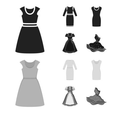 Elbise ve kıyafetler sembolü yalıtılmış nesne. Elbise ve akşam vektör simgesini hissenin koleksiyonu.
