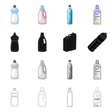 Plastik ve konteyner simgesi izole nesne. Plastik ve ambalaj stok vektör illüstrasyon koleksiyonu.