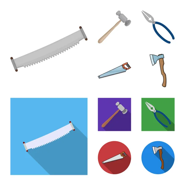 Isolerade objekt av ikonen verktyg och konstruktion. Samling av verktyg och snickeri vektor ikonen för lager. — Stock vektor