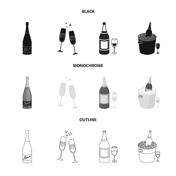 Ilustração vetorial de cortiça e novo símbolo. Coleta de cortiça e ilustração vetor de estoque de vinho . — Vetor de Stock