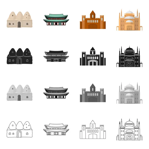 Diseño vectorial de la ciudad y símbolo chinatown. Colección de ciudad y asiático stock vector ilustración . — Vector de stock