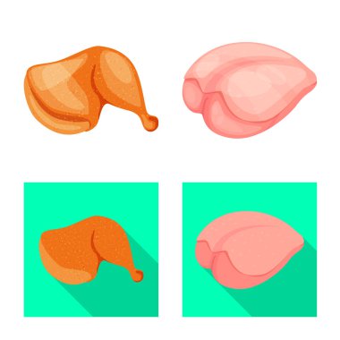 Ürün ve kümes hayvanları işareti vektör Illustration. Hisse senedi için ürün ve tarım vektör simge topluluğu.