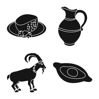 Miras ve özgünlük logo vektör tasarımı. Web için miras ve gelenekleri hisse senedi simgesi kümesi.